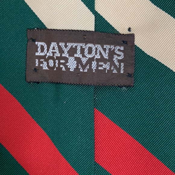 Dayton’s For Men | Green Striped Long Neck Tie | Fashion Neckwear - Picture 5 of 8
